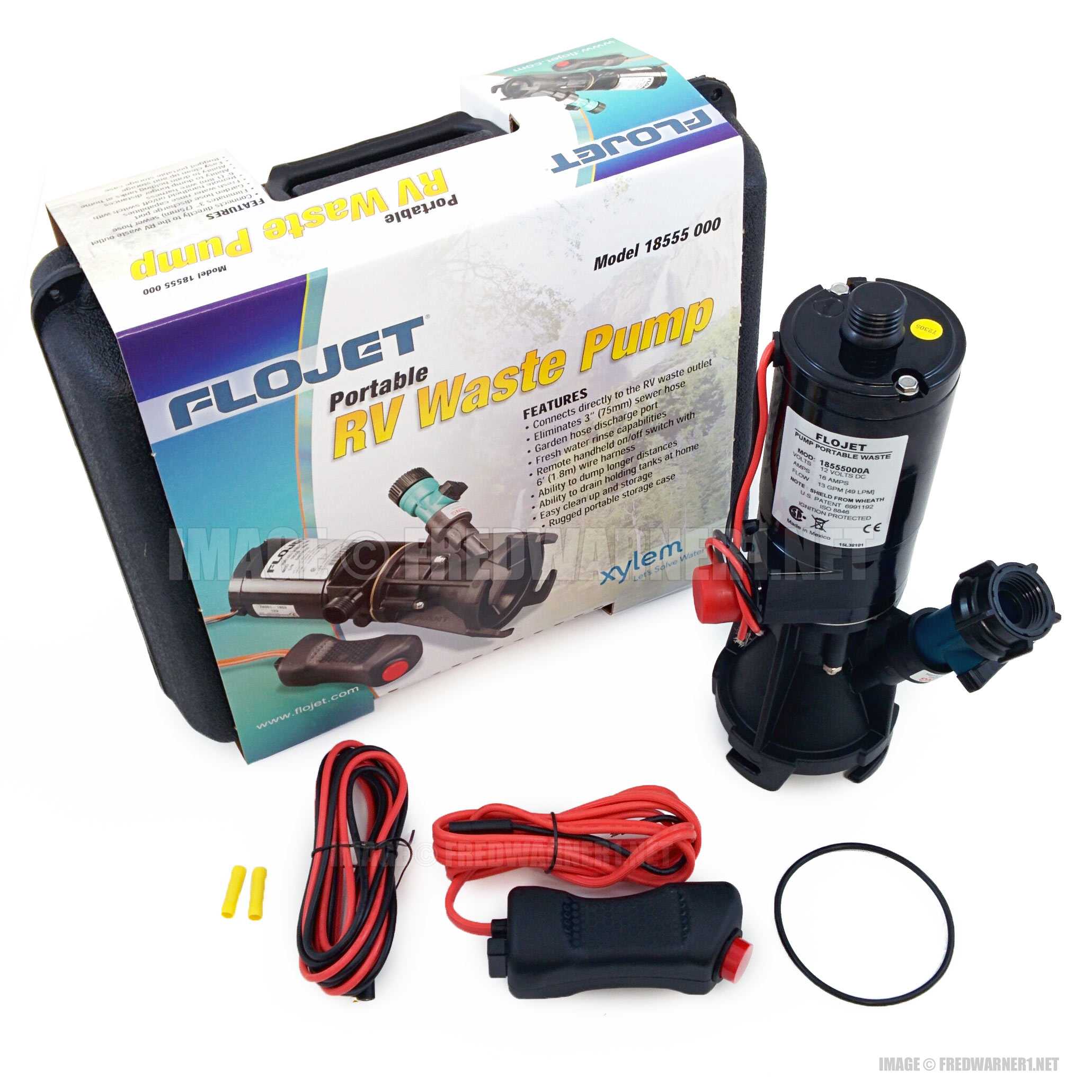 Hydraulics, Pneumatics & Plumbing Flojet 18555000A 18555-000A Portable RV  Waste Pump Pumps & Accessories