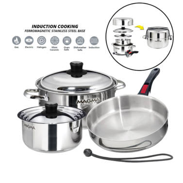 Magma A10-362-IND 7pc Stainless Steel Nesting Induction Cookware